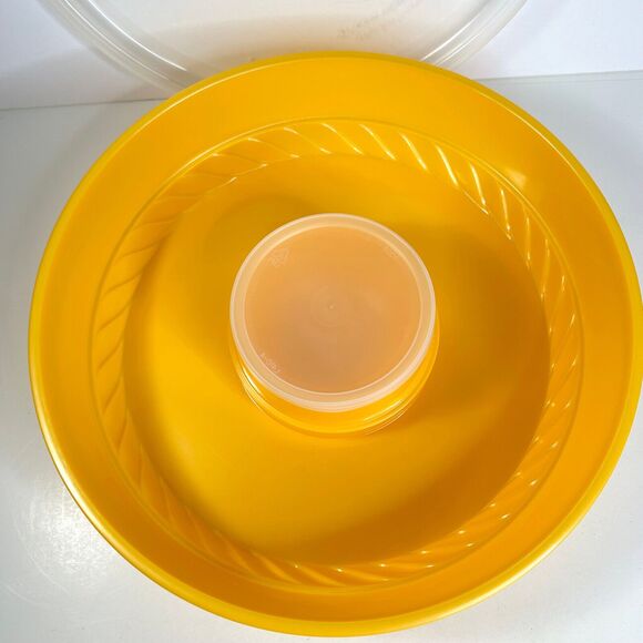 Yellow/Gold PackerWare Round Container with Lid Inner Bowl for Dip with lid - Picture 5 of 9